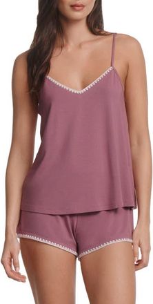 Eberjey Frida Camisole & Shorts Pajamas in Fig/Ivory at Nordstrom, Size X-Large
