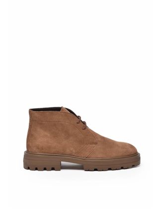 Hogan Beige Leather Lace-Up Boots