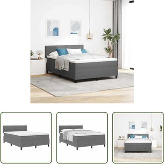 vidaXL Vidaxl Cama Tipo Box Spring Gris Claro Y. 160 X 200 Cm Tela De Pana
