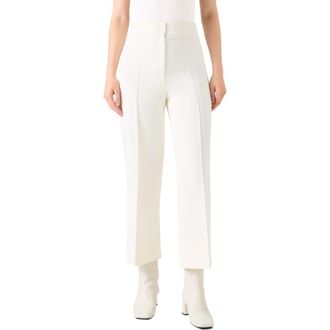 Akris Stretch Straight Leg Pants in Cream at Nordstrom, Size 14
