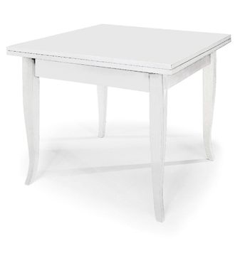 Konte Design Mesa blanca extensible tipo libro 90 x 90 cm - 180 x 90 cm