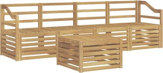 vidaXL Conjunto De Sof&aacute;s De Exterior 5 Uds. Blanco Vidaxl
