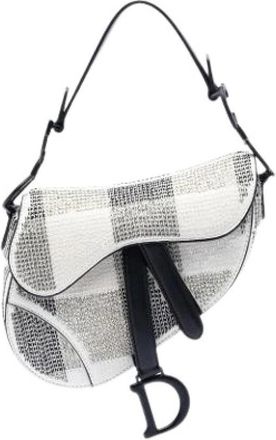 Dior Pre-owned Mini Saddle Bag - Dames - Vintage Schoudertas - Wit - ONE Size - Leer - Vintage