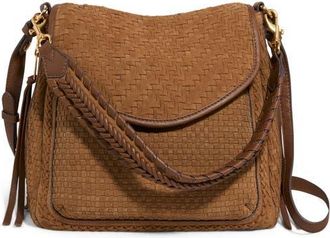 Aim&eacute;e All For Love Woven Convertible Shoulder Bag in Coffee Woven Suede at Nordstrom