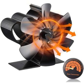 OEM Ventilador Para Estufa De Le&ntilde;a, 6 Aspas Silenciosas, Para Chimenea/estufa De Pellets/gas/le&ntilde;a/pellets - Crezuo