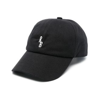 Ruslan Baginskiy Black Cotton Twill Embroidered Cap - female - Ruslan Baginskiy - Hats & Caps - Black - ONE SIZE - Accessories