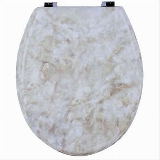 Trade Shop Trade Shop - Copriwater Universal Legno Mdf Tavoletta Bagno Wc Marmo Beige Cerniere 52966