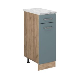 Vicco Mueble Bajo De Cocina R-line, Gris Azulado, 30 Cm Et M&aacute;rmol