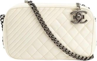 Chanel White Coco Boy Camera Bag Size S