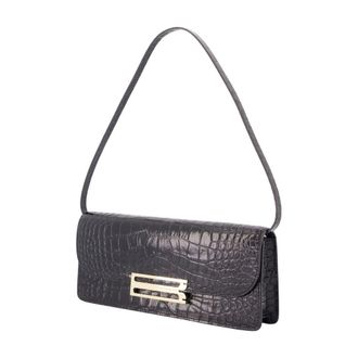 Victoria Beckham Womens Dorian East Clutch Black Calfskin