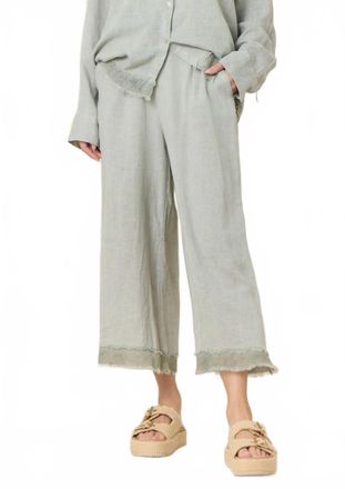 Vintage Havana Drapy Linen Pant In Sage