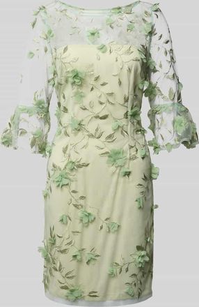 Adrianna Papell Semitransparentes Cocktailkleid mit Stitchings in Hellgruen, Gr&ouml;&szlig;e 42