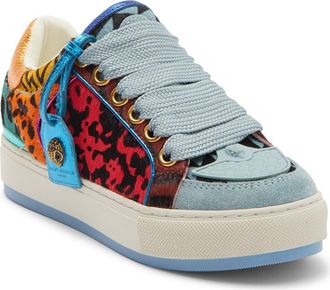 Kurt Geiger Southbank Tag Genuine Calf Hair Sneaker in Blue/Dark C at Nordstrom Rack, Size 6.5Us / 36.5Eu