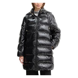 Pinko Pinko, Jassen, Dames, Zwart, M, Leer, Burro Imbottito Crystal Jacket