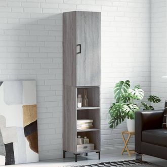 Berkfield Home Highboard Grey Sonoma 34.5x34x180 cm Engineered Wood