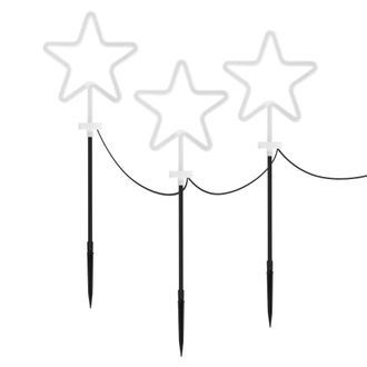 ECD Germany 3x Estrellas decorativas de navidad 58cm con iluminaci&oacute;n para exterior