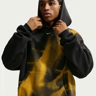 Nike Mens Los Angeles Lakers Standard Issue Fleece Basketball Hoodie in Black | IQ2519-010