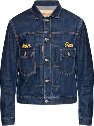 Dsquared2 Giacca denim con ricamo - Blu