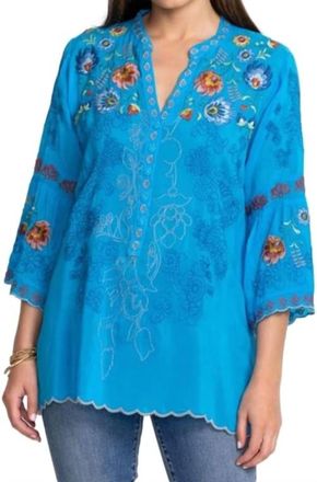 Johnny Was Maverick Blouse In Blue Danube