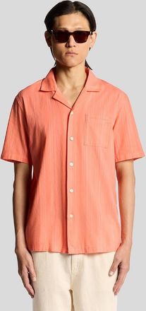 Lyle & Scott Lyle And Scott Mens Broderie Resort Shirt - Orange - Size: Regular/36