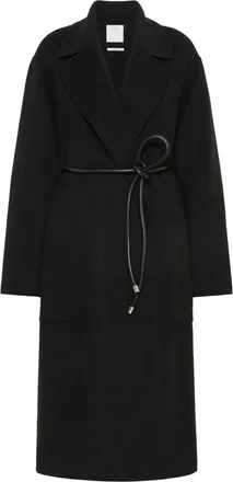 Sportmax Black Notched Lapel Trench Coat
