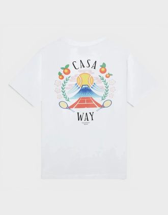 Casablanca Mens Casa Way Mountain Printed T-Shirt White - Size: 44