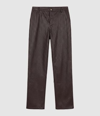 Jeanne Vouland Pantalon Romano Simili Chevron Chocolat