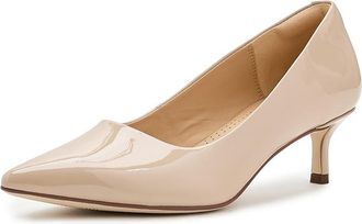 Clarks Zarey Court Womens Shoes Sand Patent Leather : 9.5 B - Medium, Suede