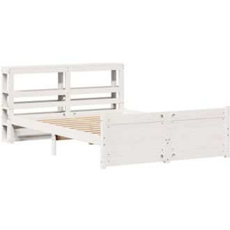vidaXL Vidaxl - Estructura De Cama Con Cabecero Madera De Pino Blanco 150x200cm