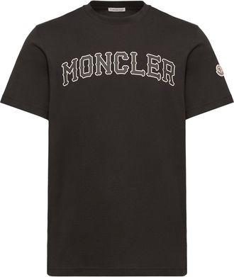 Moncler Moncler Logo Cotton T-shirt, Men, Black, Size: 3xl