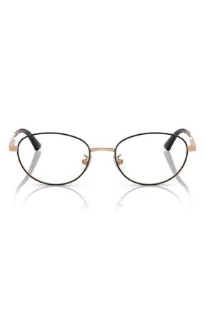 Jimmy Choo London 51mm Oval Optical Glasses in Rose Gold/Black /Demo Lens at Nordstrom