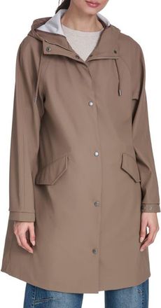 Levi's Water Resistant Hooded Long Rain Jacket in Pine Bark at Nordstrom, Size X-Small