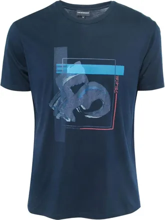 Emporio Armani T-shirt con stampa astratta - Blu