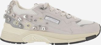 Autry White Silver Lace-Up Sneakers