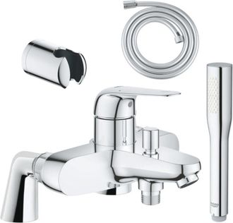 GROHE Pack Mezclador Mec&aacute;nico Grohe Swift Con Columnas + Teleducha Vitalio Get Stick 1 Jet + Flexo 1750 Mm