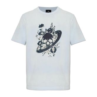 Paul Smith Tops, Heren, Blauw, L, Katoen, Bedruikt T-shirt