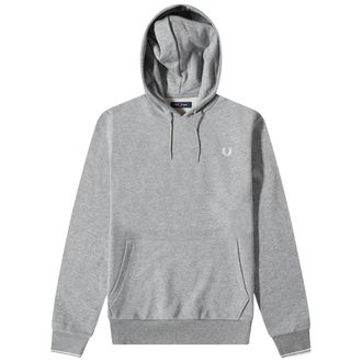 Fred Perry Getipte Grijze Gem&ecirc;leerde Hoodie