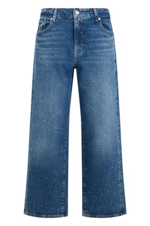 7 For All Mankind Blue Straight High Rise Jeans