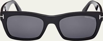 Tom Ford Mens NICO-02 T-Hinge Acetate Square Sunglasses