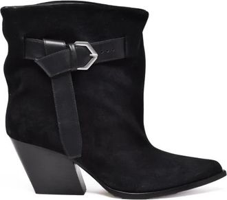 Elena Iachi Schoenen, Dames, Zwart, 40 EU, Leer, Stivaletto in Suede