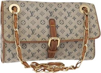 Louis Vuitton Pre-owned Monogram Mini Canvas Schoudertas - Dames - Vintage Schoudertas - Blauw - ONE Size - Leer - Vintage