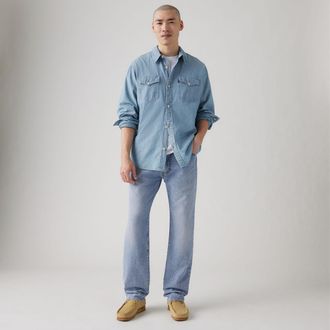Levi's 555 Relaxed Straight Lightweight Linen+ Denim Jeans - Mens - 29X32 - Light Wash / Call Me Again Lightweight