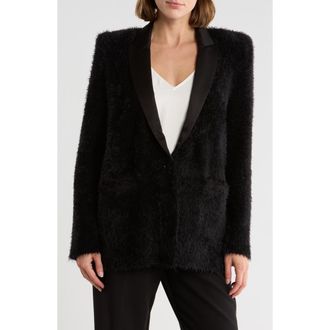 L'agence Baileigh Mixed Media Blazer in Black at Nordstrom Rack, Size Medium