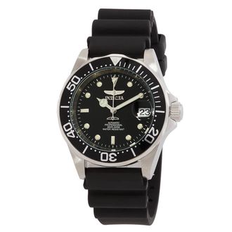 Invicta Pro Diver Automatic Steel Black Rubber Mens Watch 9110