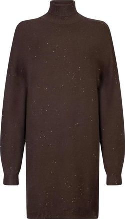 Liu Jo Maglia DV Strass - Dames - Kleedjes - Bruin - XS - Polyester - Kleedjes
