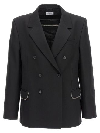 Off-white Black Notched Lapel Blazer