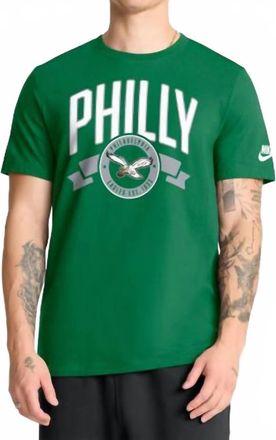 Nike Mens Philadelphia Eagles Rewind Front And Back Hit Essential T-Shirt In Kelly Green