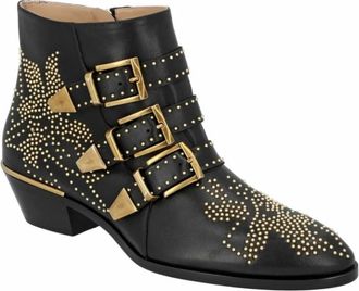 Chlo&eacute; Susanna Short Boot - Dames - Enkellaarsjes - Zwart - 36 EU - Leer - Schoenen
