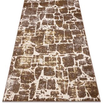 RugsX Alfombra Mefe Moderna 6184 Pavimentaci&oacute;n Ladrillo - Structural Dos Niveles De Vell&oacute;n Beige Obscuro Beige 160x220 Cm