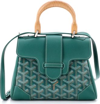 Goyard Structured Saigon Top Handle Bag Coated Canvas with Leather Mini